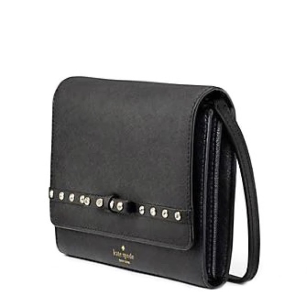 Kate Spade Laurel Way Jeweled Summer Black Crossbody Clutch - Picture 3 of 3
